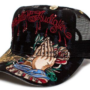 Y2K Designer Christian Audigier Faith OSFM Unisex-adult Truckers Cap Hat Maximal